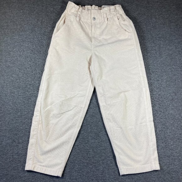 NWT American Eagle Barrel Corduroy Pants Womens Size 2 Short Ivory - Picture 1 of 16